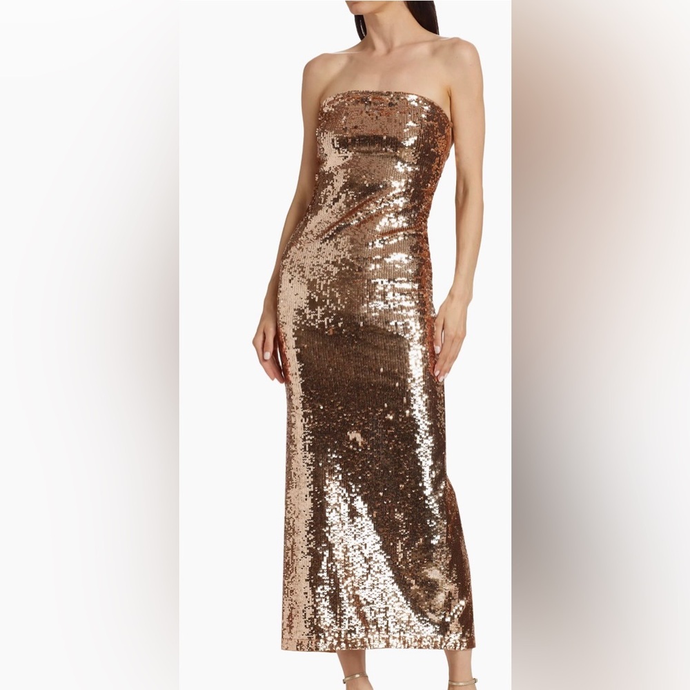 Alice and Olivia - Fifi Sequined Maxi Dress- Gold